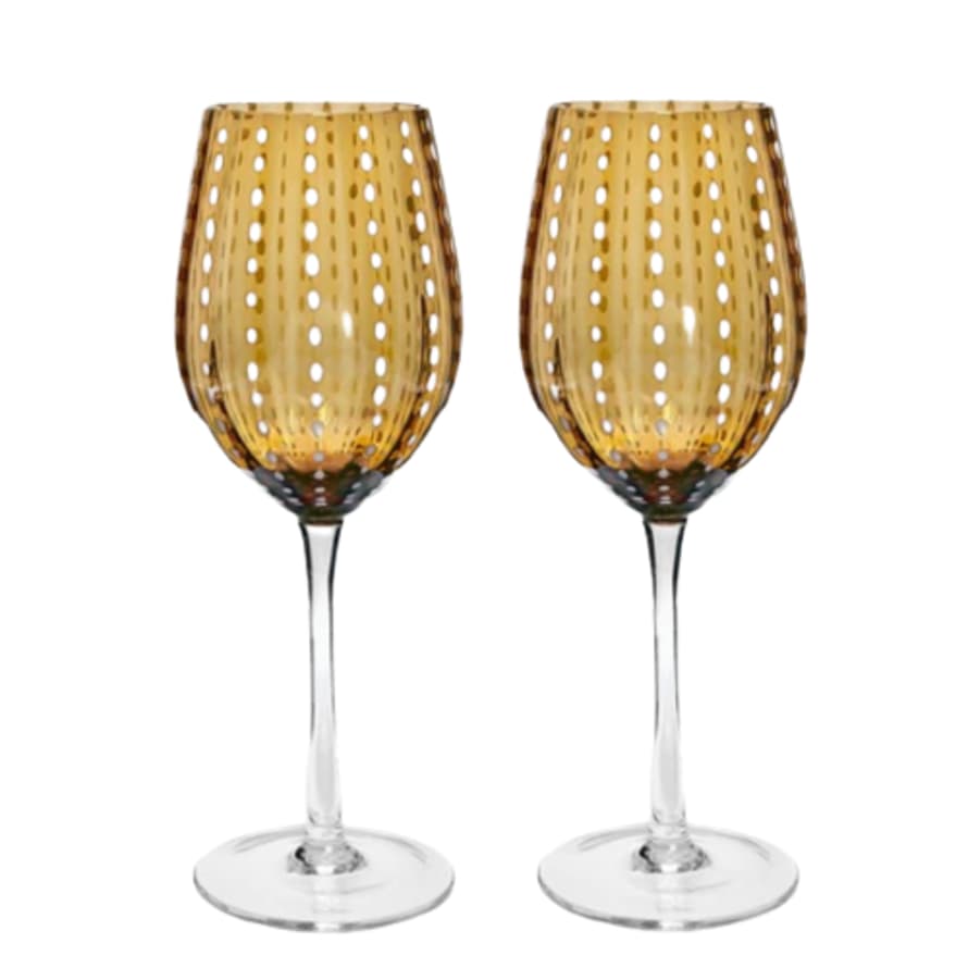 Livellara Colored Wine Glass - Set of 2 Amber