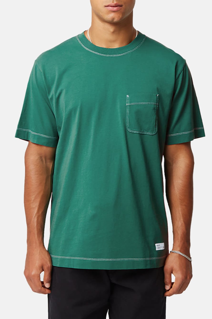 BHODE Pine Green Contrast Stitch Pocket T-shirt