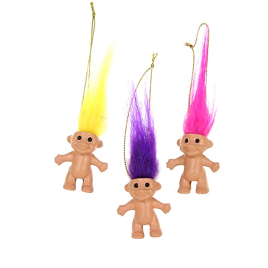 Cody Foster & Co Tiny Trolls Set Of 3 - Bauble