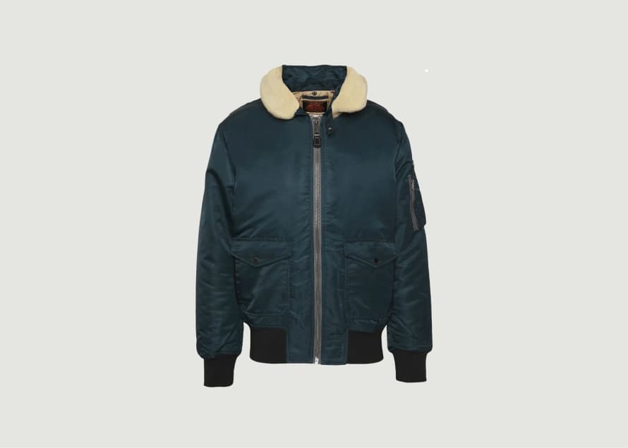 Schott NYC Bomber Jacket With Removable Collar