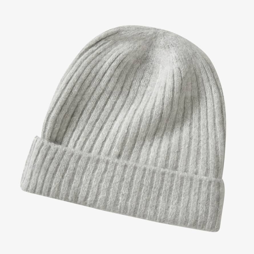Pur Schoen Soft Beanie Made from Cashmere Wool - Silver
