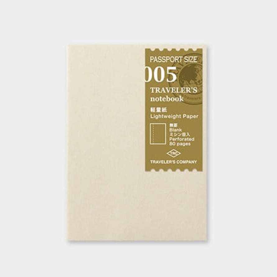 Traveler's Company Notebook Passport Size Refill 005 Lightweight Paper