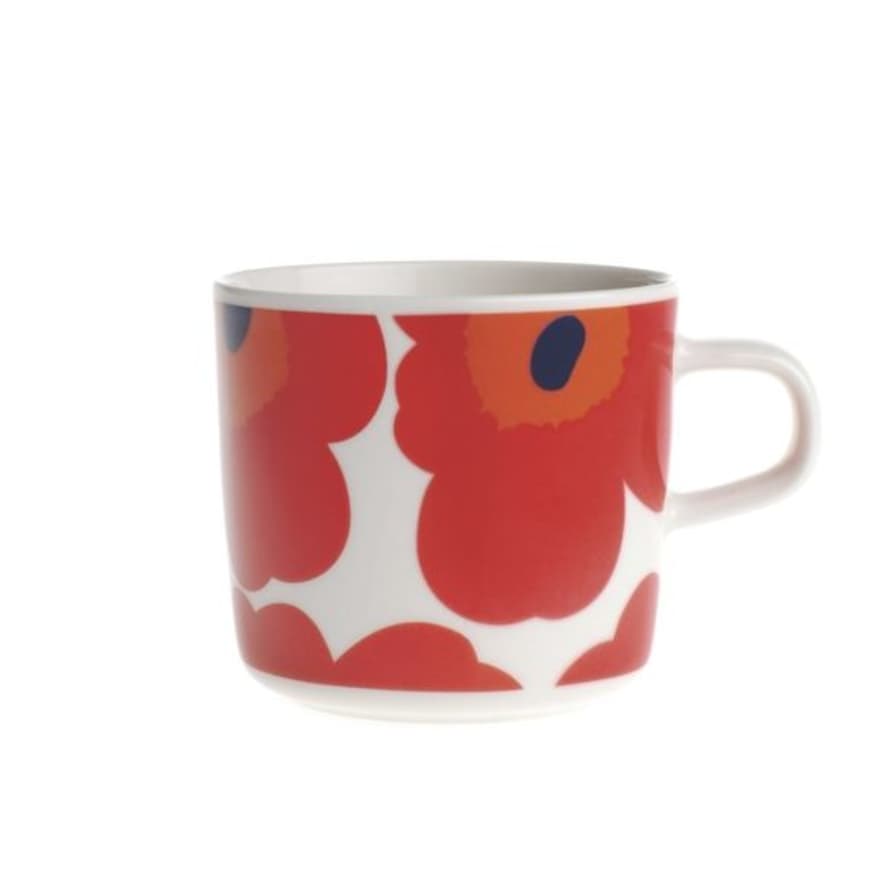 Marimekko Oiva / Unikko coffee cup 2 dl white, red, blue
