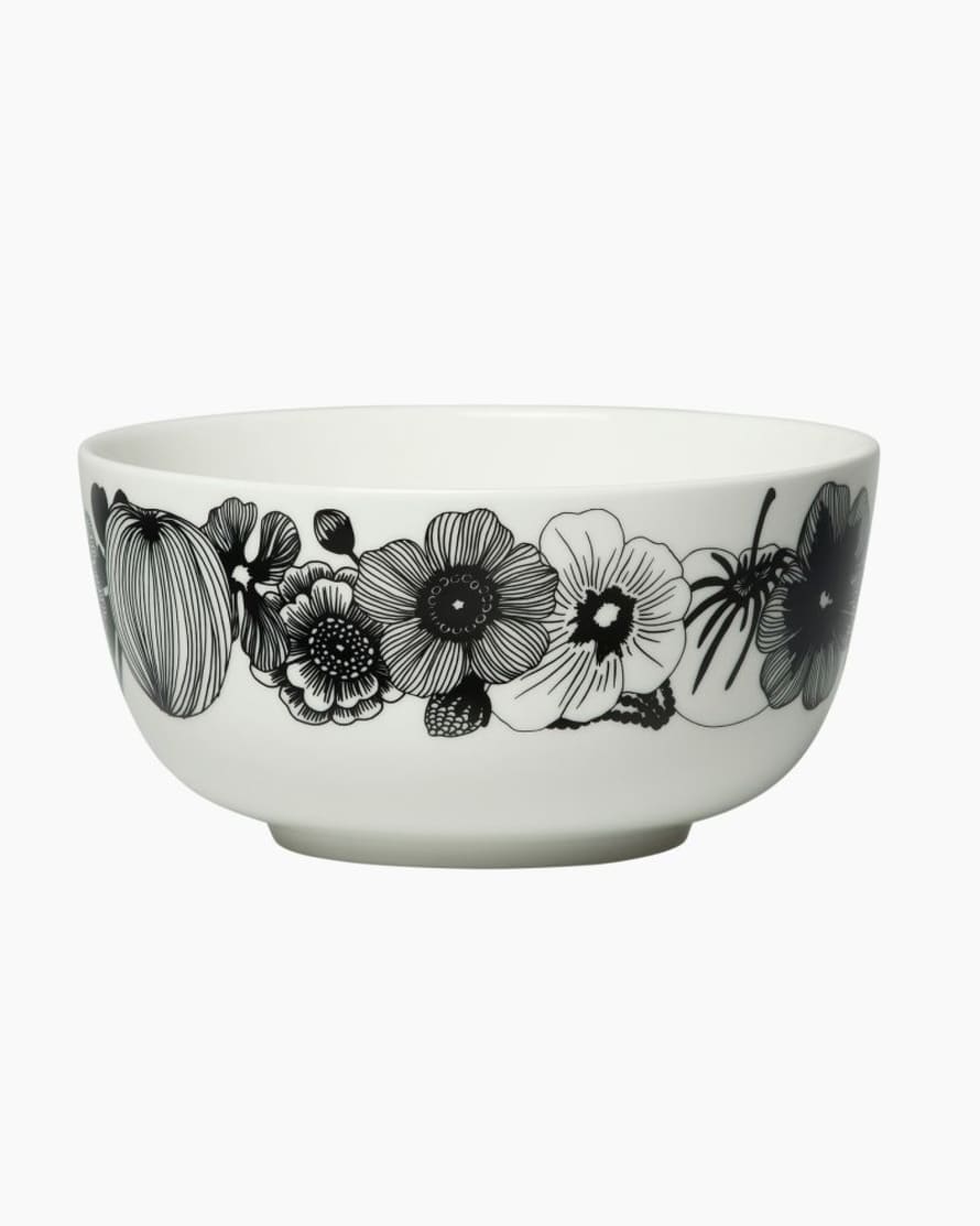 Marimekko Oiva / Siirtolapuutarha bowl 9 dl white, black
