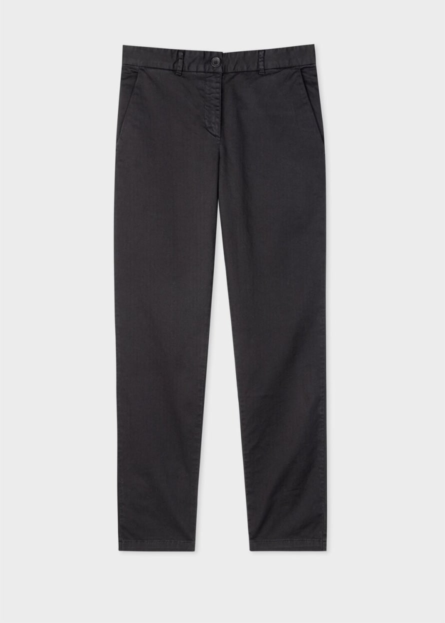 Paul Smith Black Cotton Stretch Slim Fit Chino Trousers