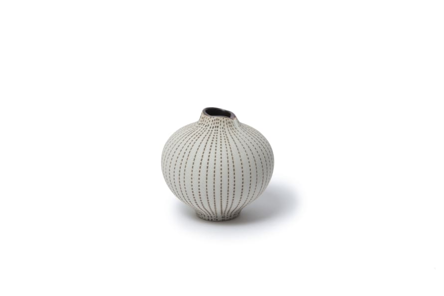 Lindform Medium Line Brown Dots Vase
