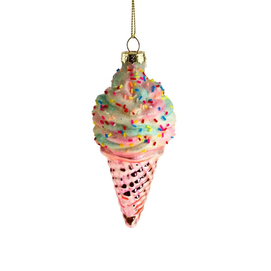 &Quirky Ice Cream Glass Tree Decoration