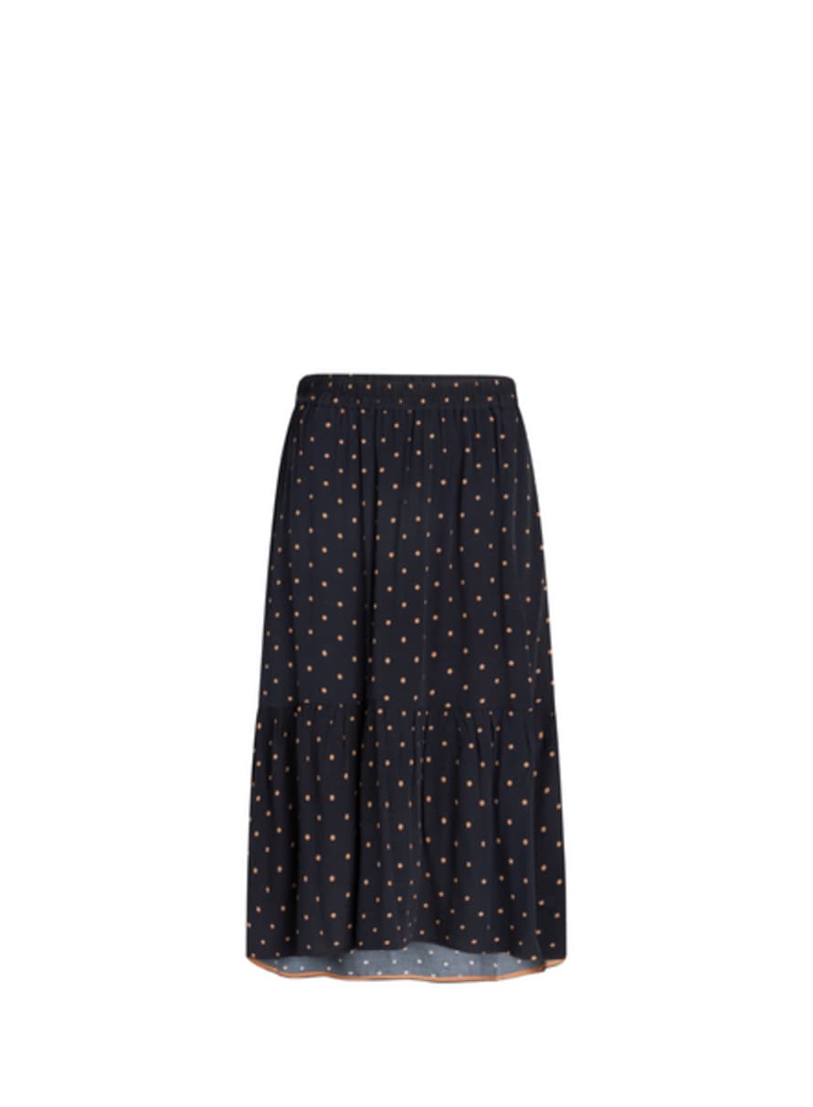 Noa Noa  Dotted Moss Skirt In Navy/brown From