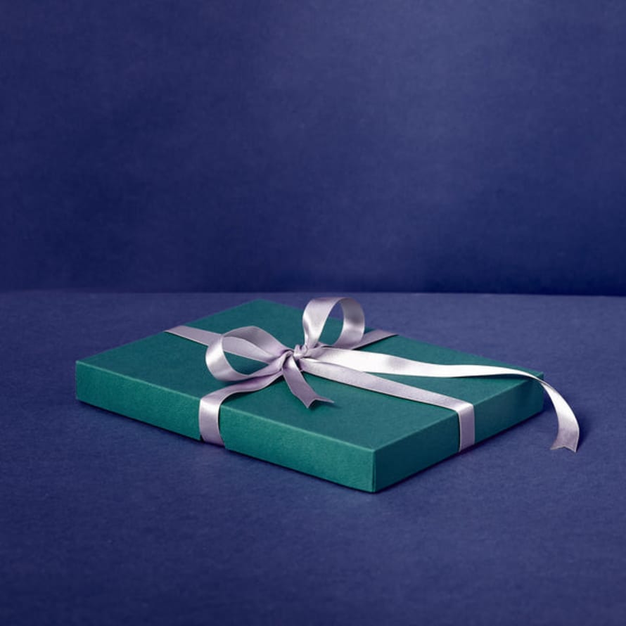Papersmiths Small Gift Box - Teal With Lavender Ribbon