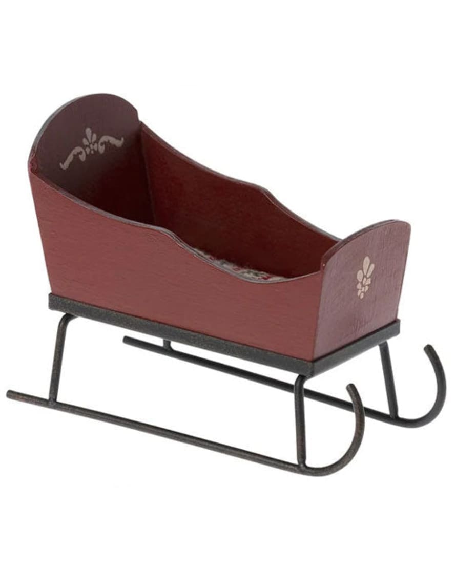 Maileg Sleigh For Mouse Red