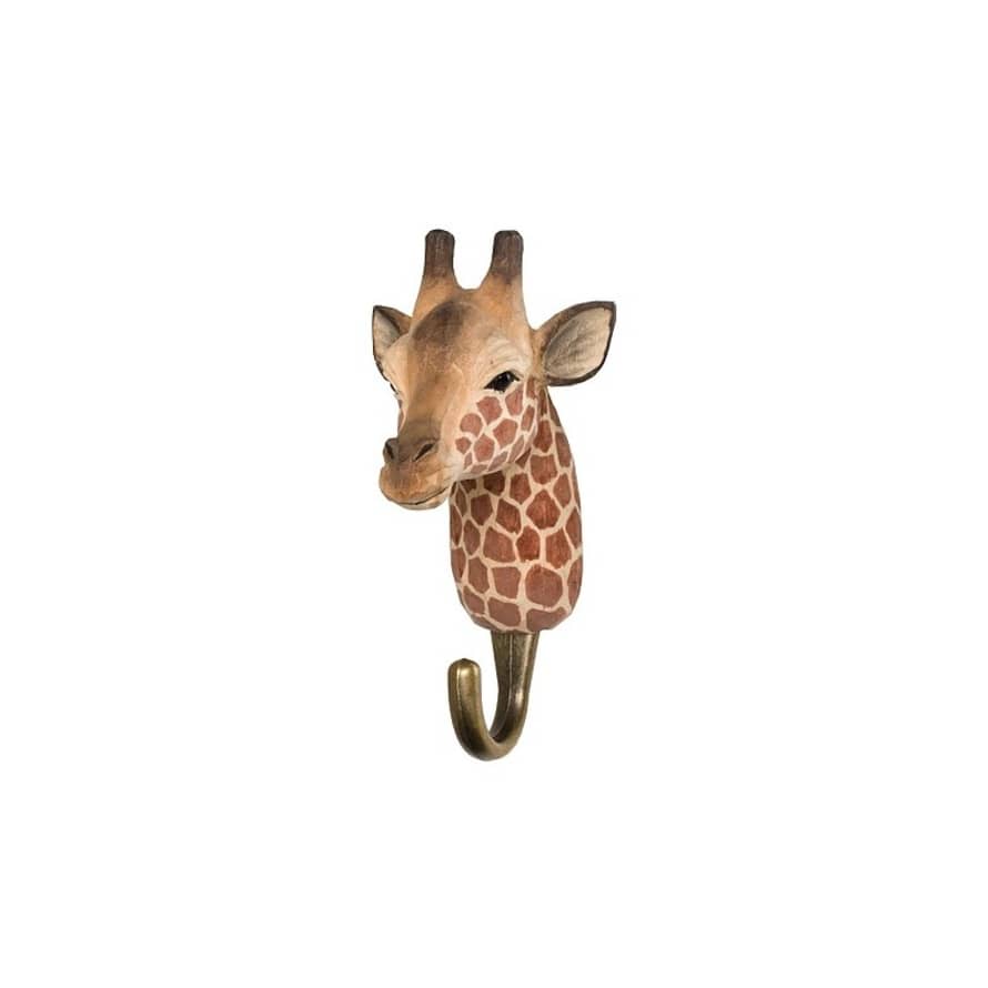 Wildlife Garden Wood Handcarved Hook Giraffe