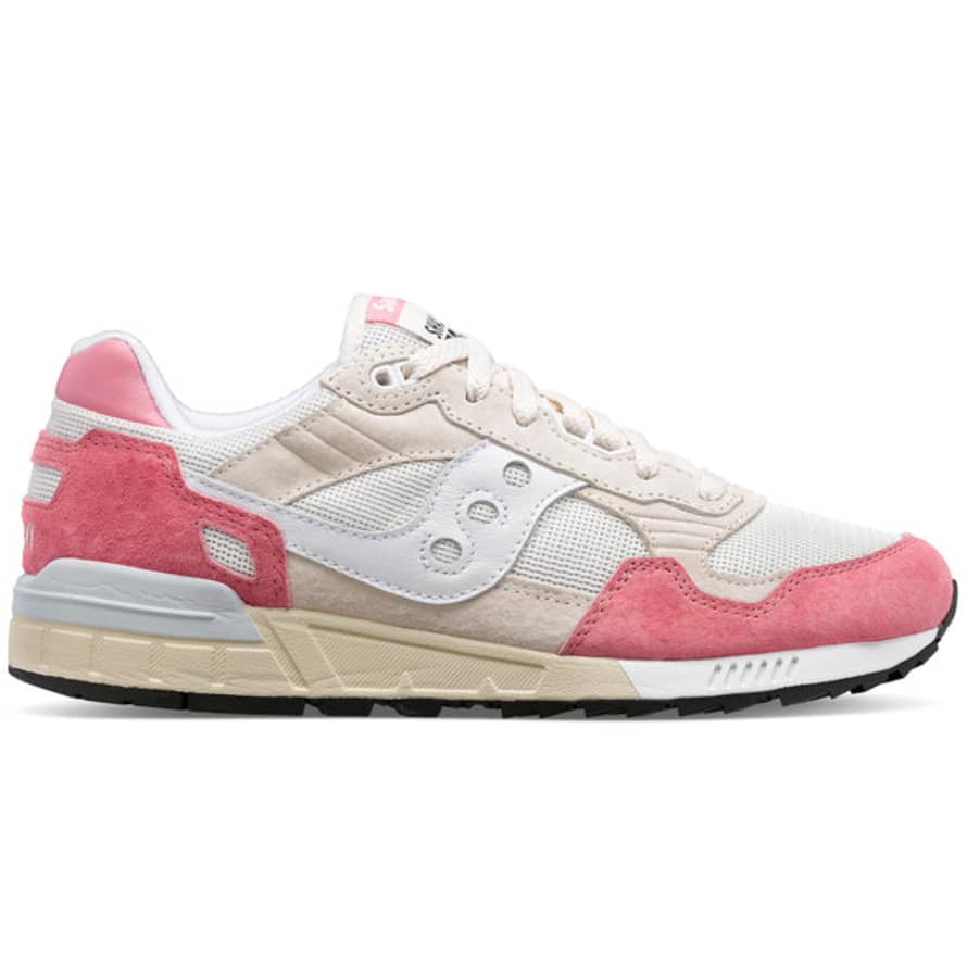 Saucony Originals White and Pink Shadow 5000 Trainers Shoes