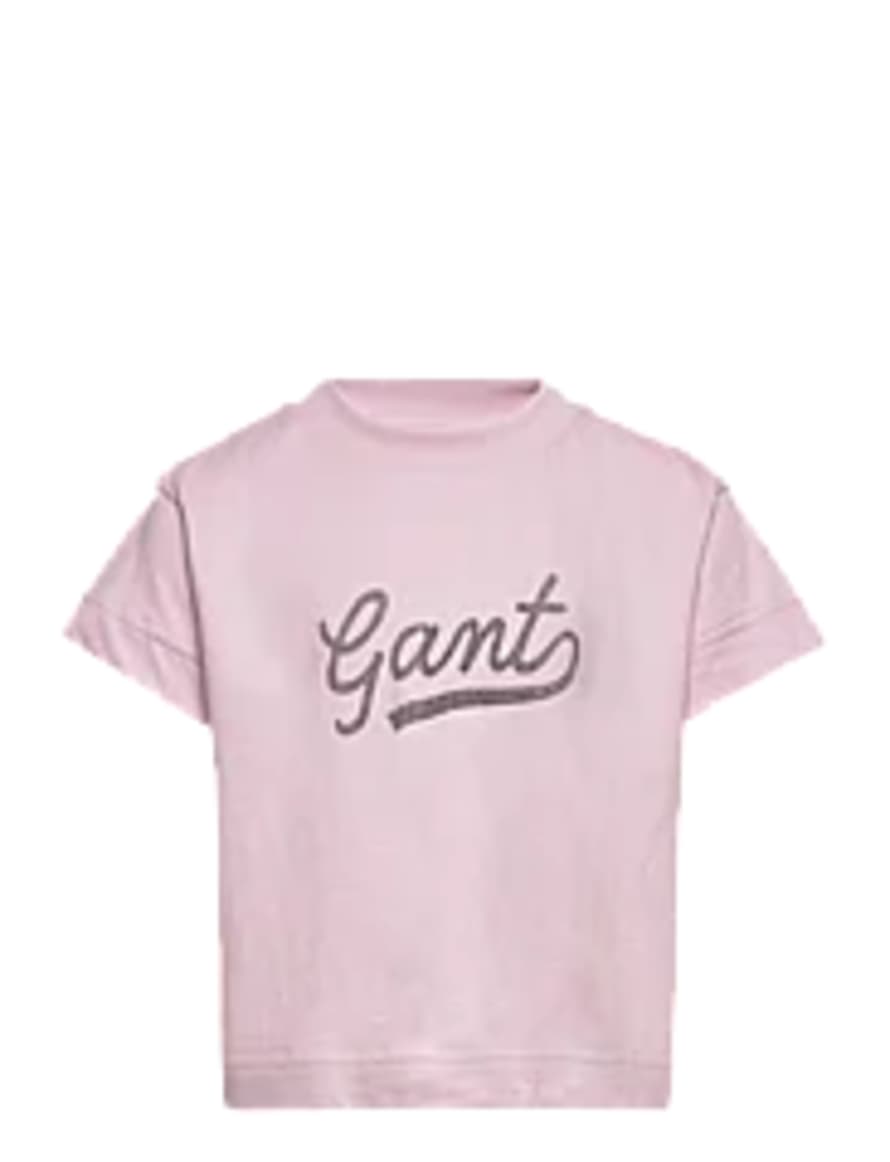 Gant Script Ss T-shirt - Winsome Orchid