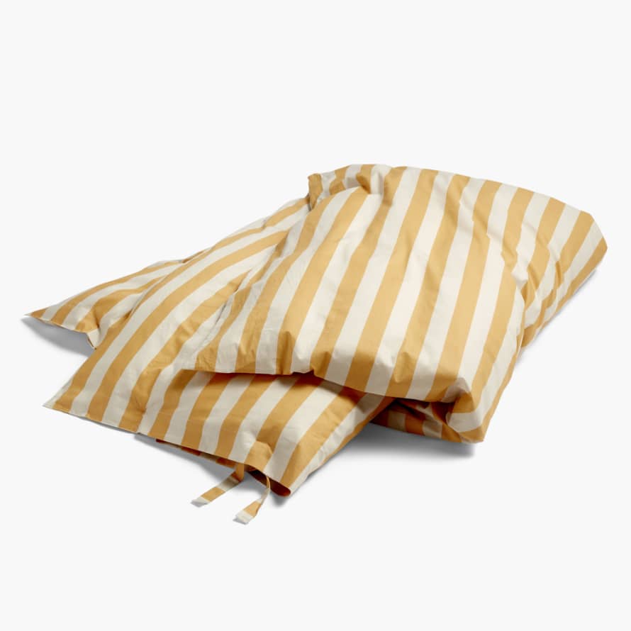 HAY Été Striped Duvet Cover 150 x 210 cm - Warm Yellow