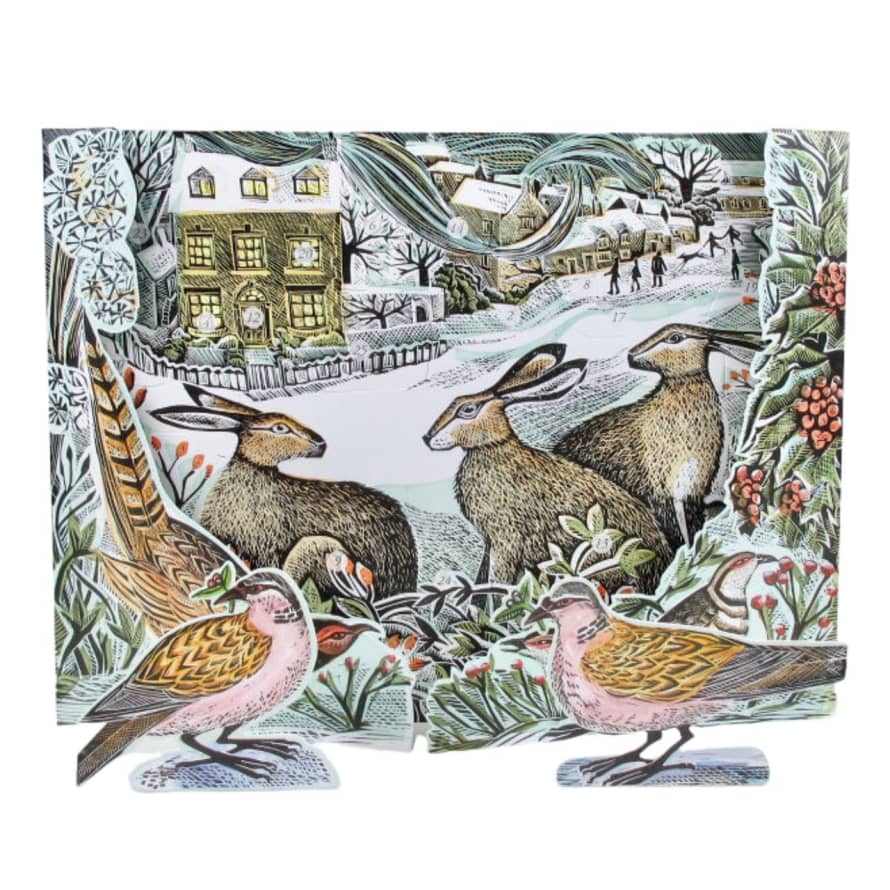 Art Angels We Three Hares Advent Calendar by Angela Harding