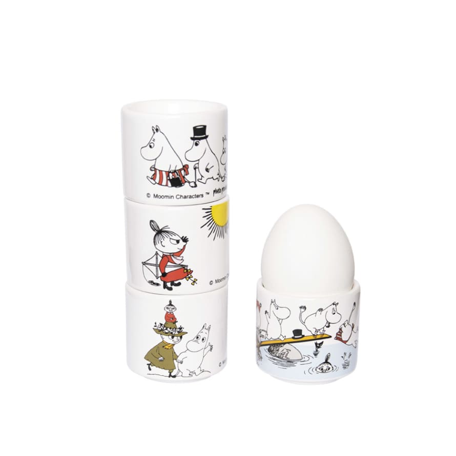 Pluto Produkter Set of 4 Ceramic Moomin Egg Cups Coloured
