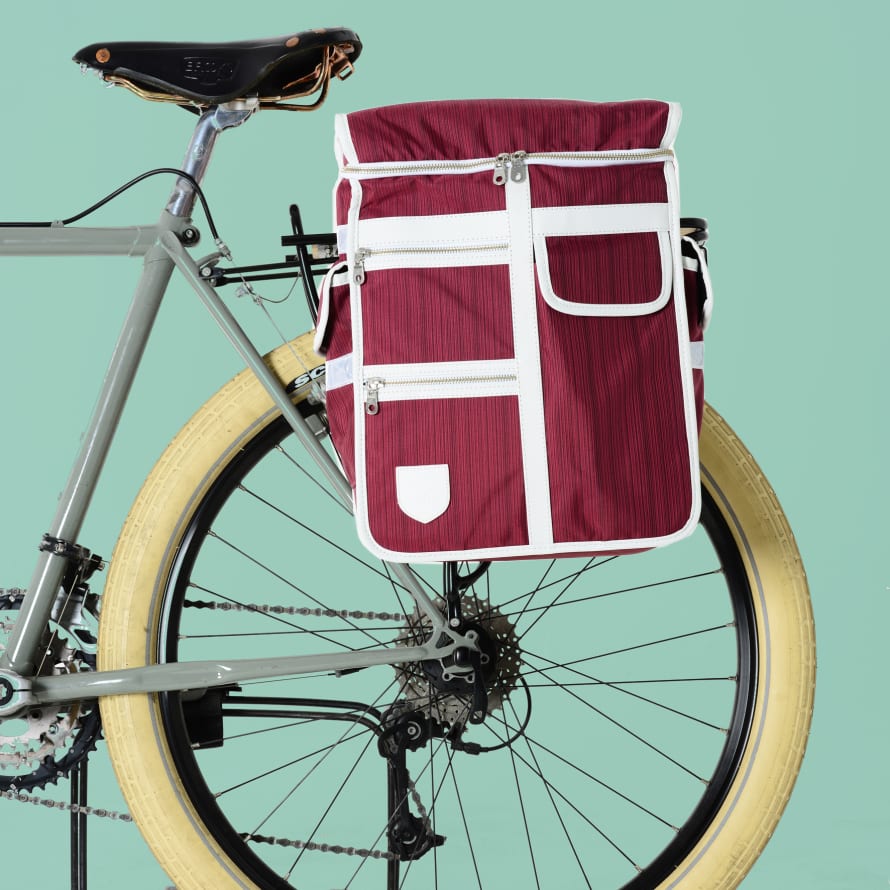 Goodordering Maroon Pannier Bicycle Shoulder Bag 