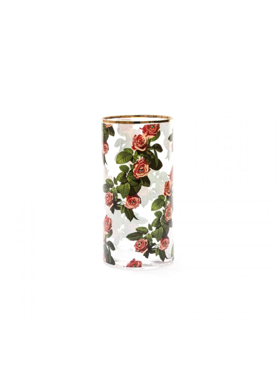 Seletti Glass Vase Roses Cylindrical medium