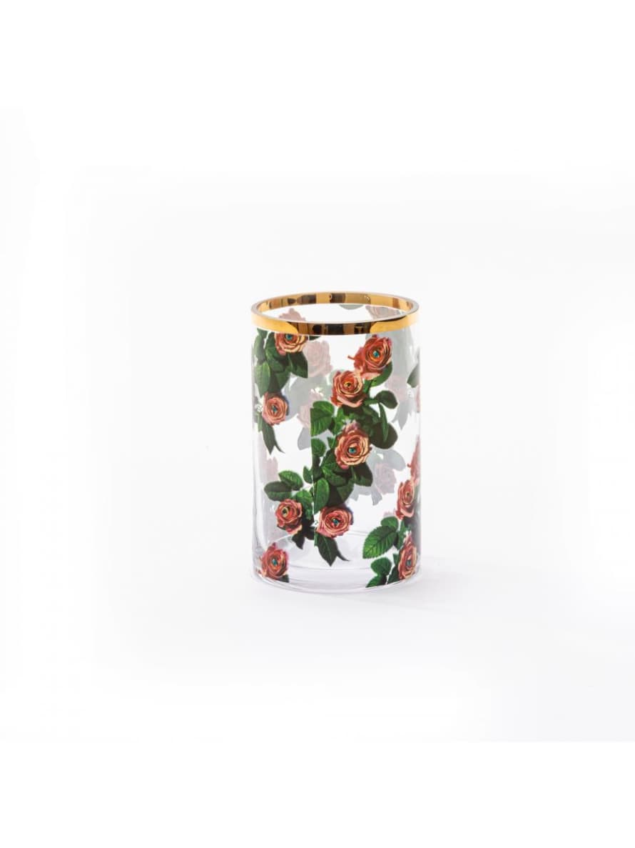 Seletti Glass Vase Roses Cylindrical small