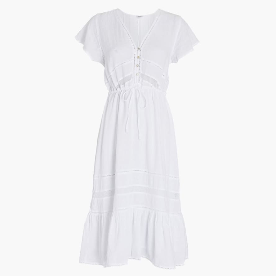 Rails Kiki Linen-Blend Midi Dress - White Lace Detail
