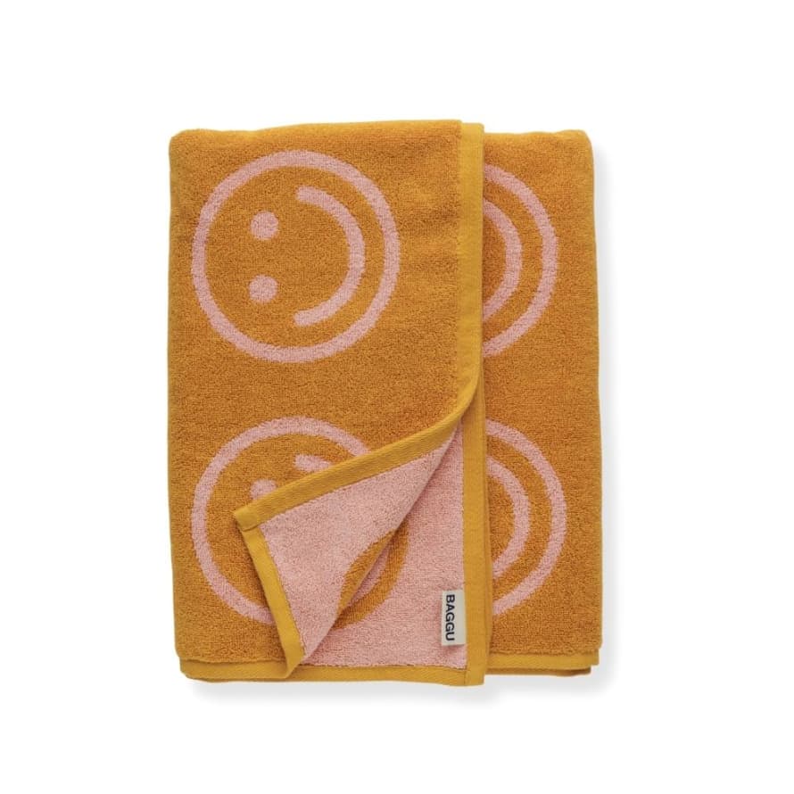 Baggu Marigold Peach Happy Bath Towel