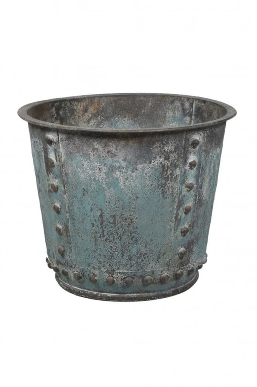 The Home Collection Studded Patina Iron Planter