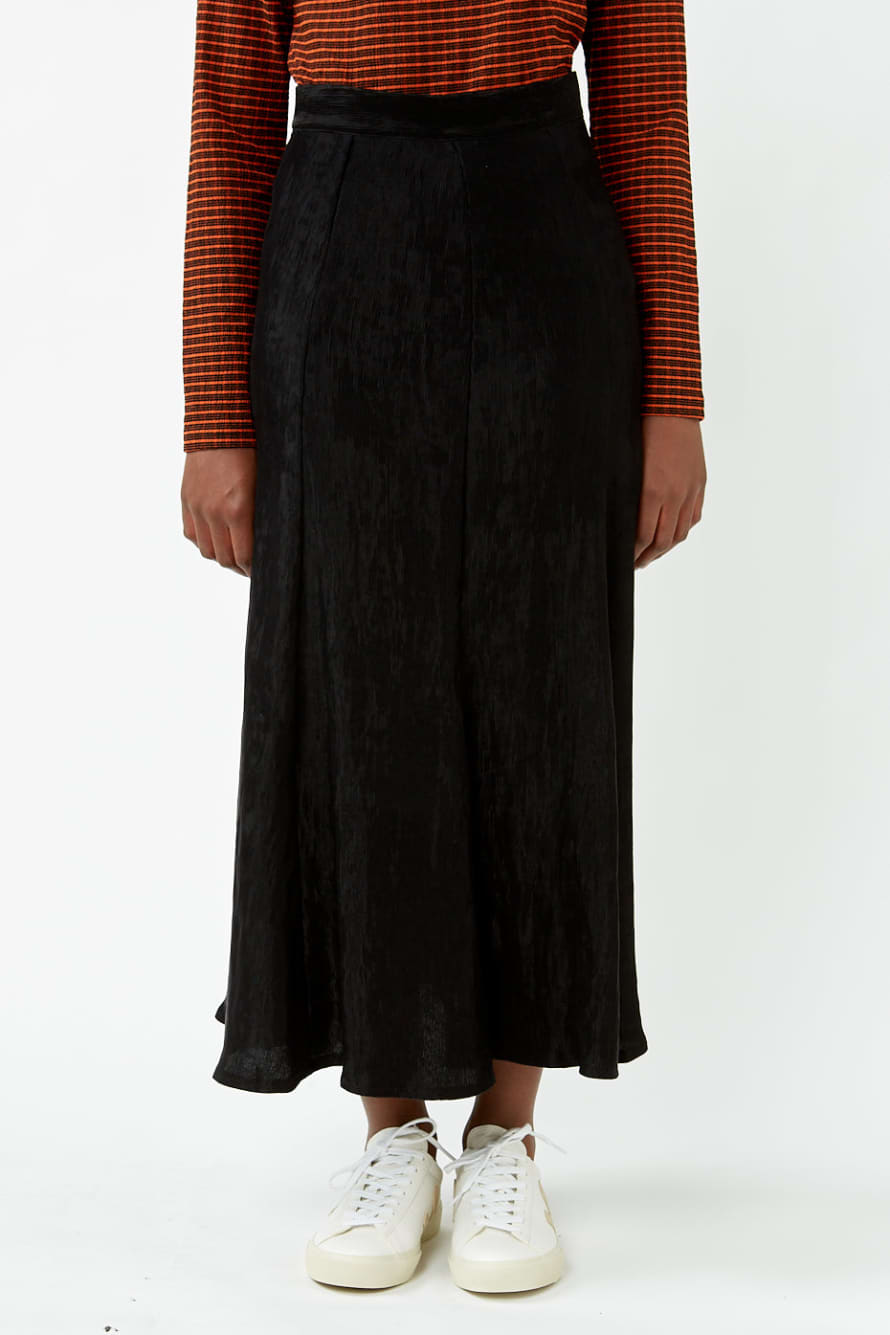 Selected Femme Black Madina High Waist Long Skirt