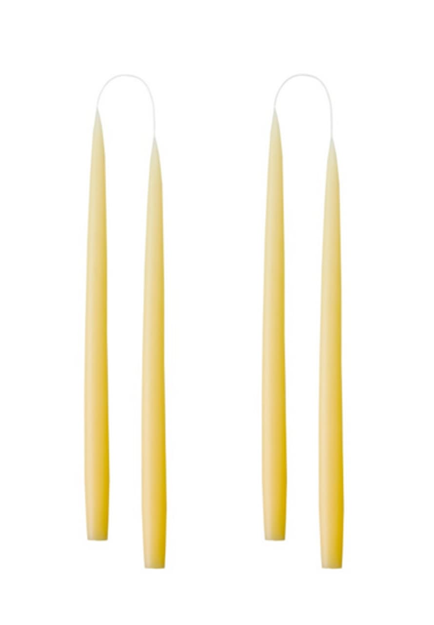 Kunstindustrien Set of 4 dipped Candles, 28cm, Pastel yellow