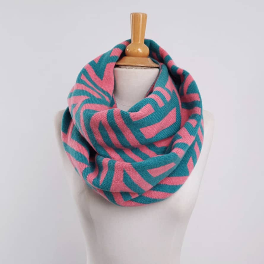 Candy Coated Accessories Crosswise Double Wrap Snood - Lipstick & Shamrock