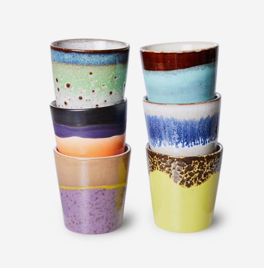 HK Living 70 ceramics coffee mugs Pluto Set/6