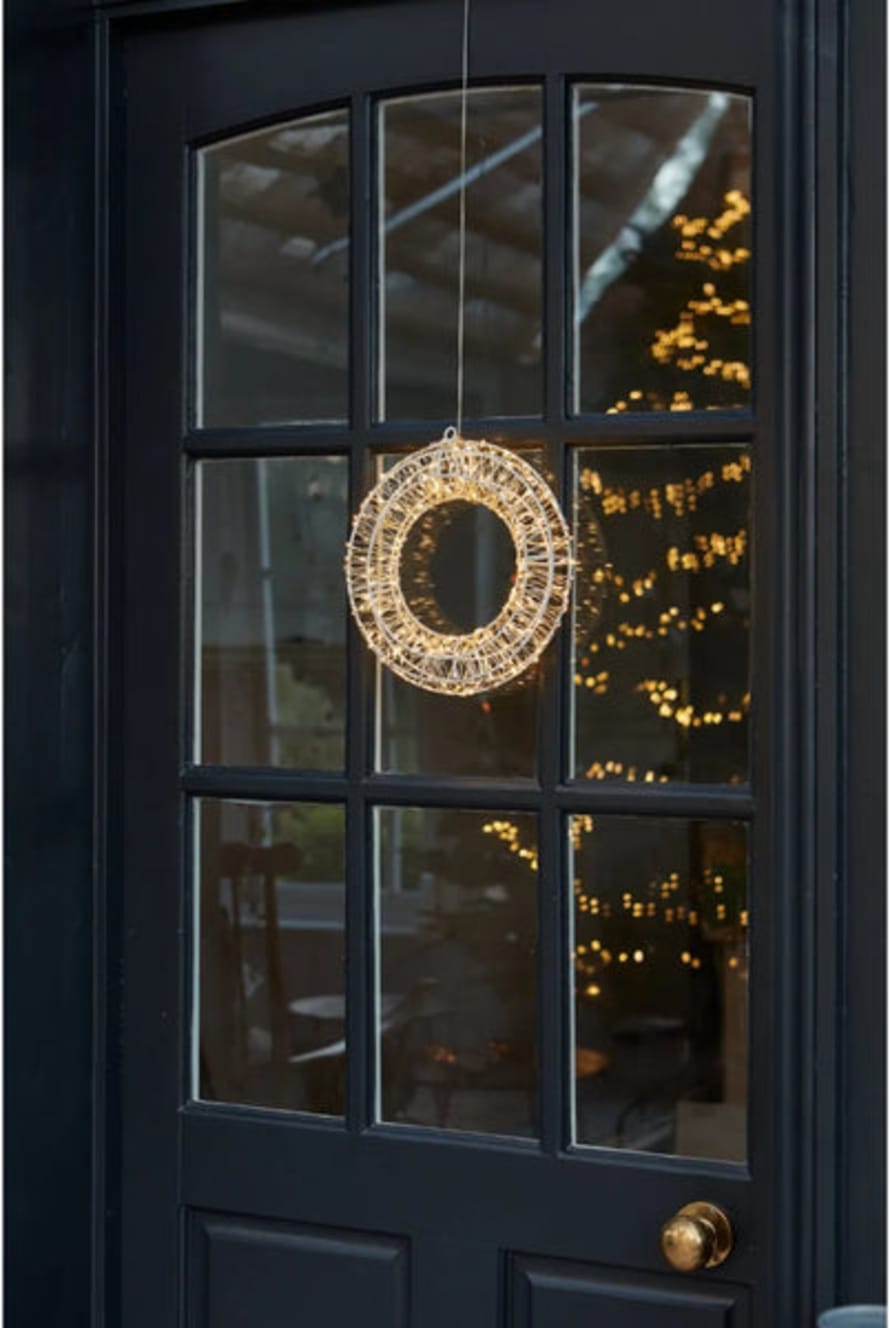 Lightstyle London Galaxy Light Wreath - (Silver) 25cm (Dual Power - Battery & Mains)