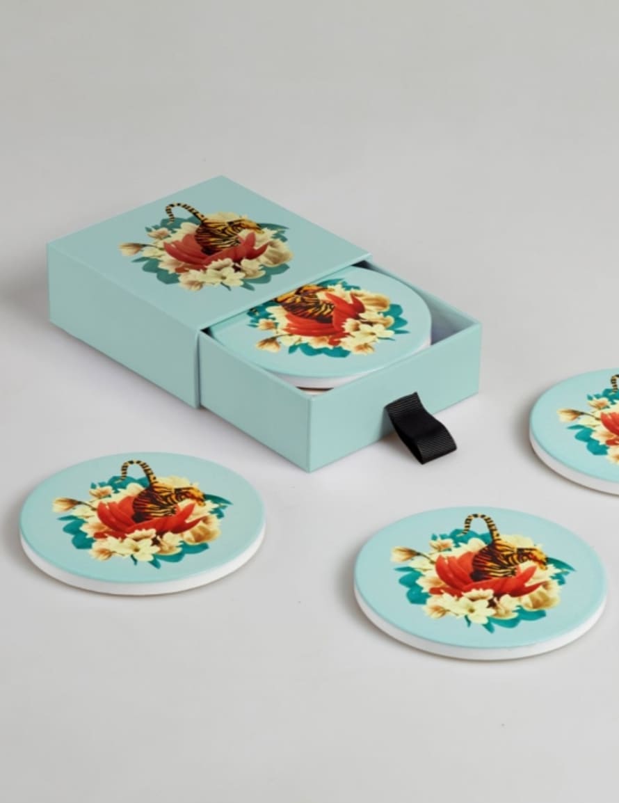 Gangzai Fantasy Coasters + Gift Box Aqua Tiger