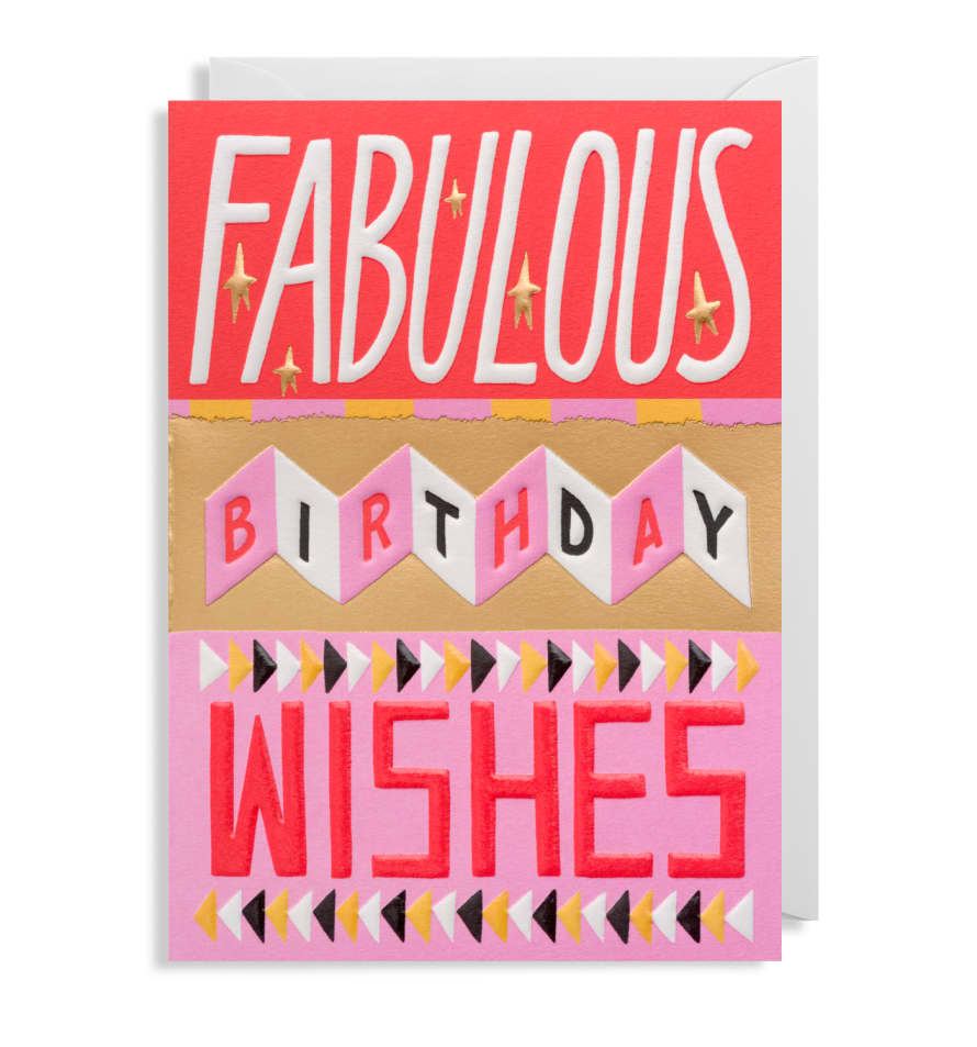 Lagom Design Fabulous Birthday Wishes Card