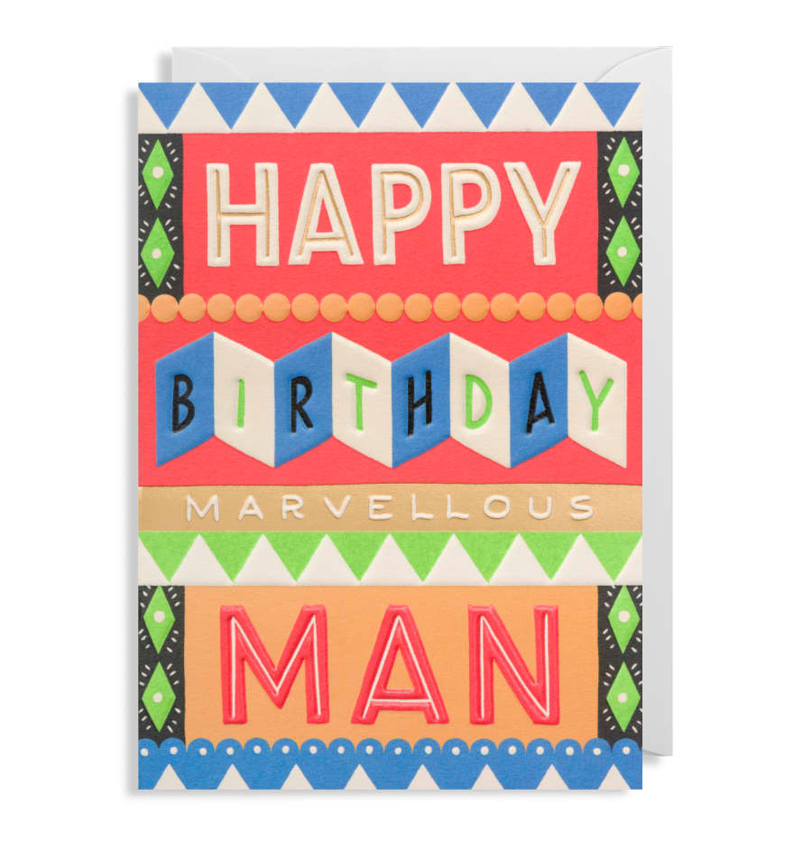 Lagom Design Happy Birthday Marvellous Man Card
