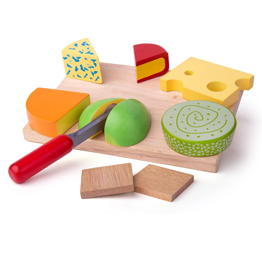 Bigjigs Toys Wooden Cheese Board Set