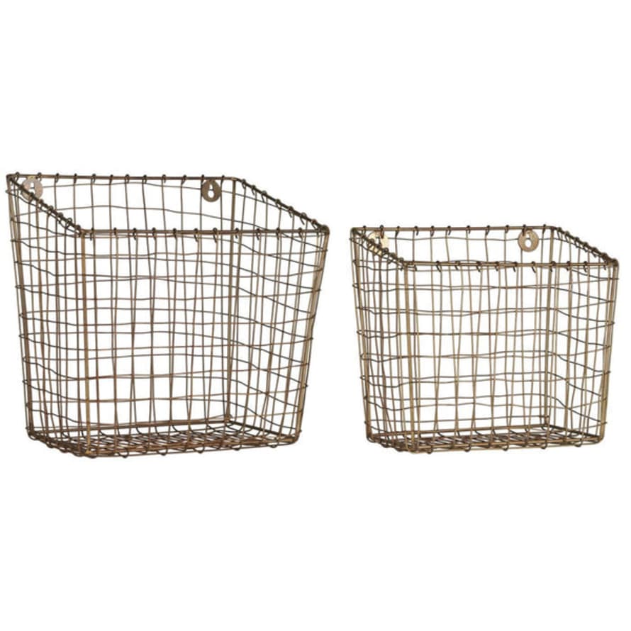 Ib Laursen Square Wall Hanging Wire Basket - Medium 