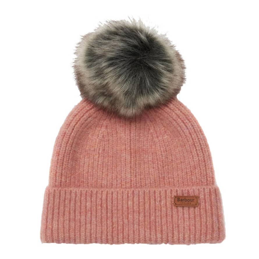 Barbour Womens Chilton Beanie Hat Pink