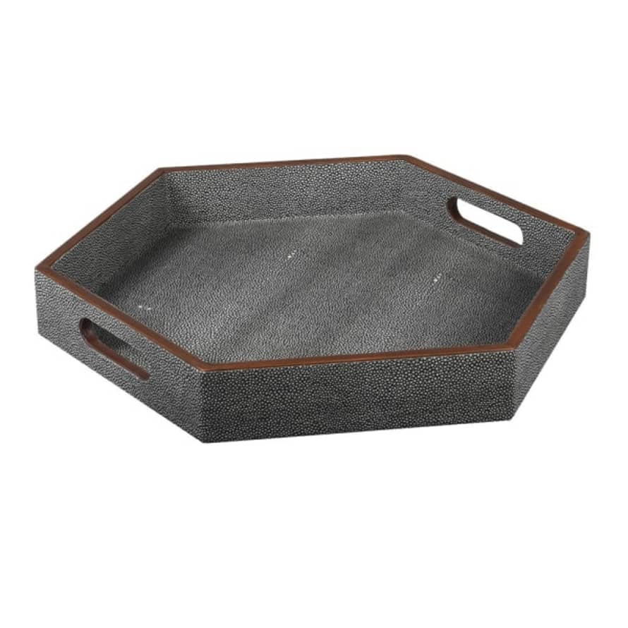 THE BROWNHOUSE INTERIORS Faux Shagreen Hexagon Tray