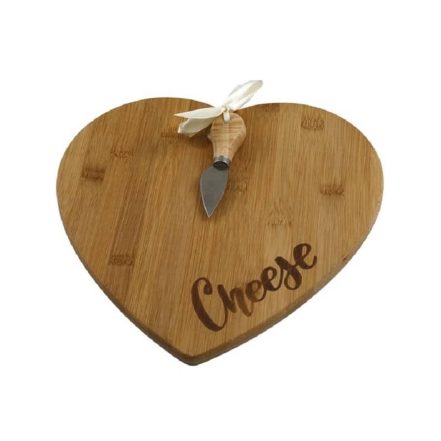 Heart Shaped Cheese Board with Knife 30cm