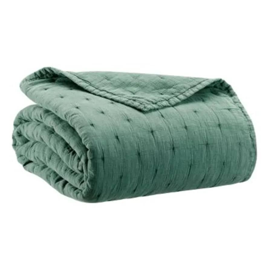 Vivaraise Ming 180x260 Cotton Quilted Bed Cover, Fougere