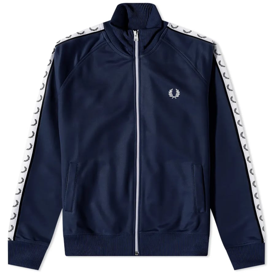 Trouva: Fred Perry Taped Track Jacket Carbon Blue
