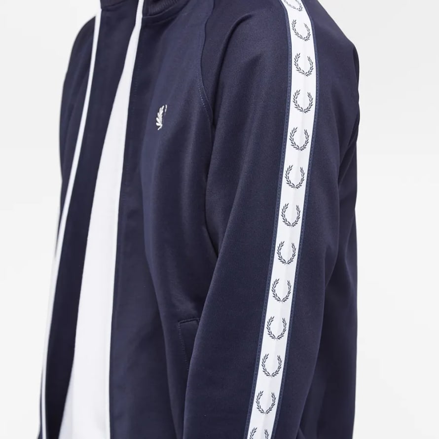 Trouva: Fred Perry Taped Track Jacket Carbon Blue