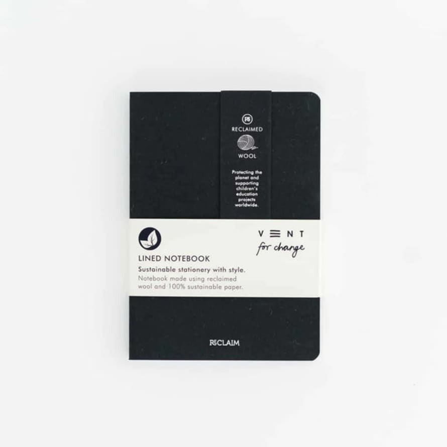 Lark London Reclaim A5 Notebook – Black Wool