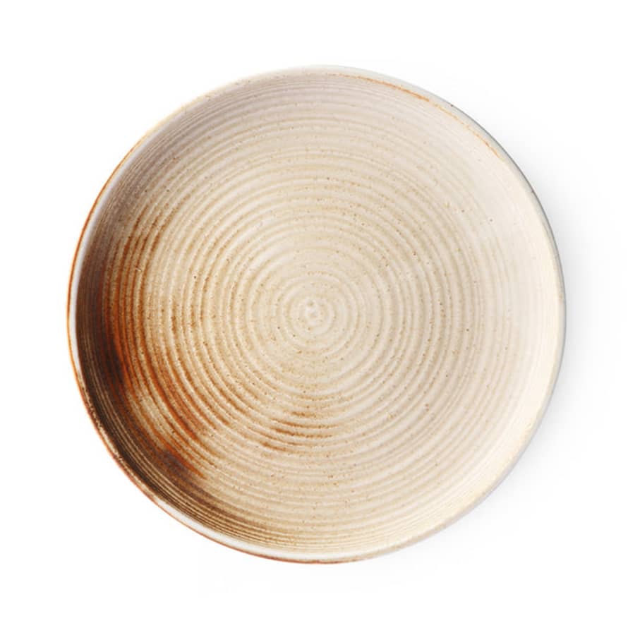 HK Living | Chef Ceramics Dinner Plate Rustic - Cream & Brown