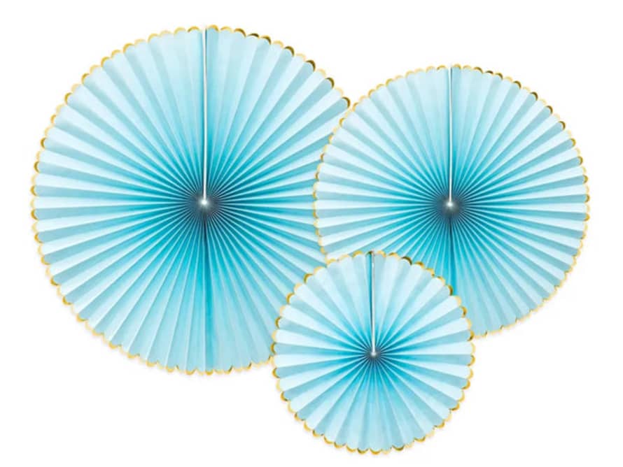 Partydeco Decorative Light Blue Rosettes