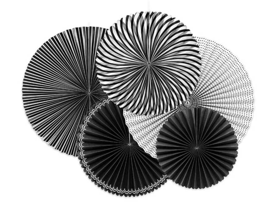 Partydeco Decorative Black & White Rosettes