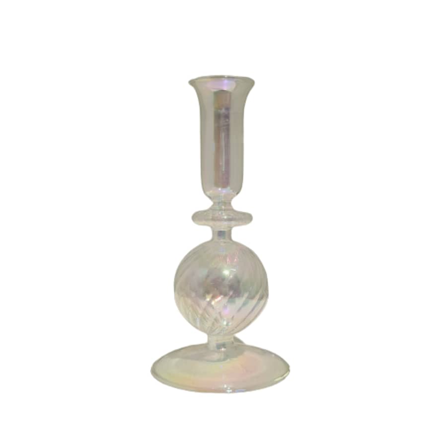 RAVIE Colored Glass Candlestick Pearl