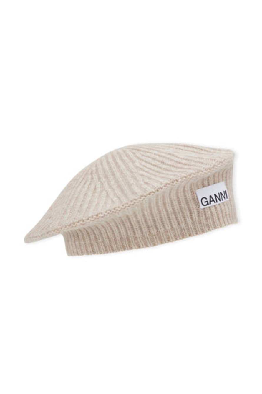 Ganni Sand Wool Beret