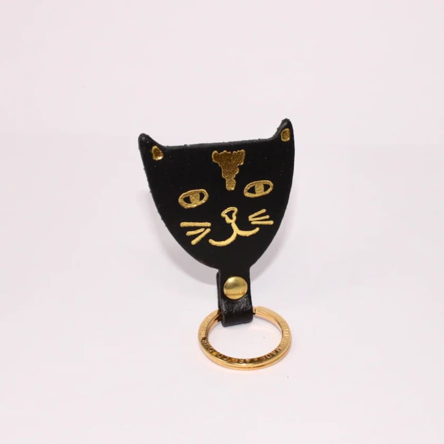 Ark Colour Design Cat Head Key Ring Fob : Black