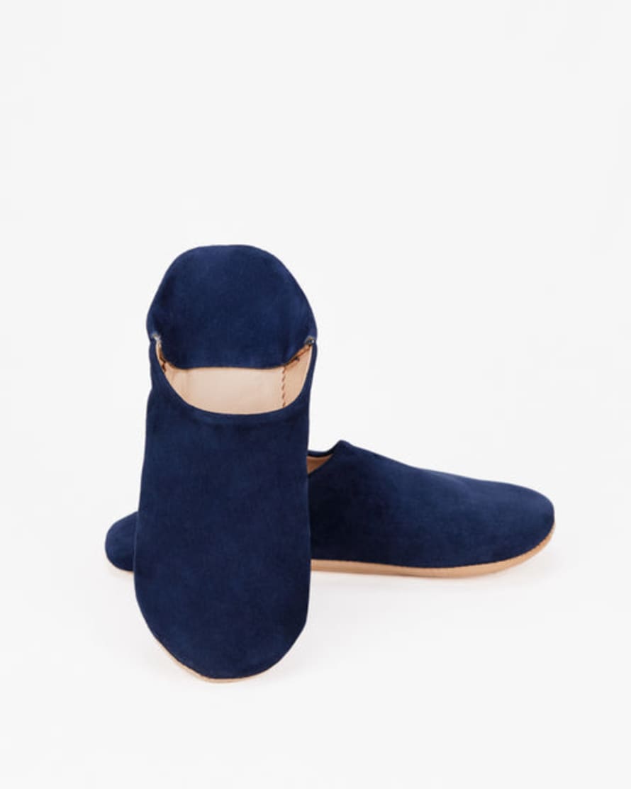 The Find Store Moroccan Slippers, Navy